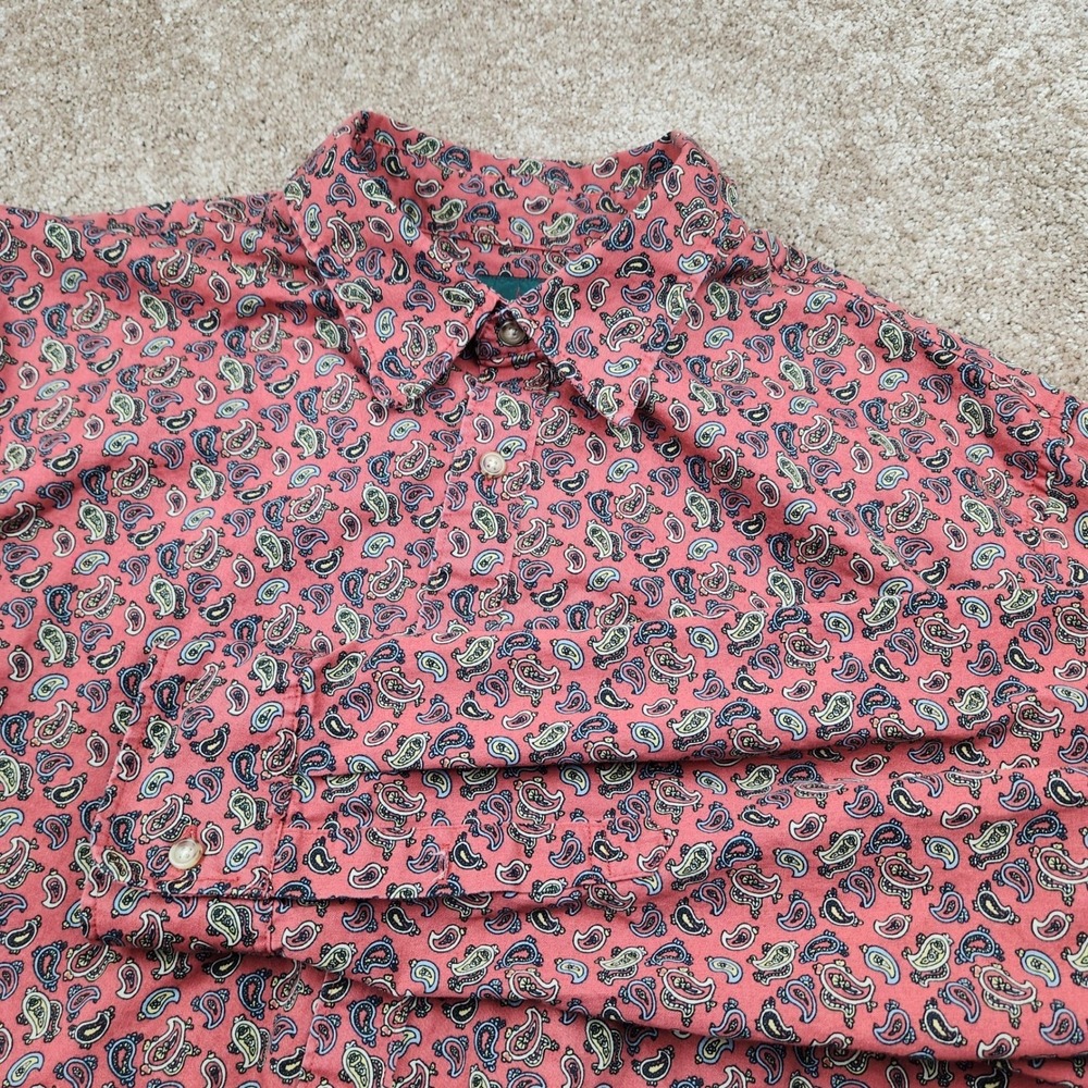 J. Crew Mens Paisley‎ Print Button  Shirt XL Long Sleeve Casual Cotton Oarsman